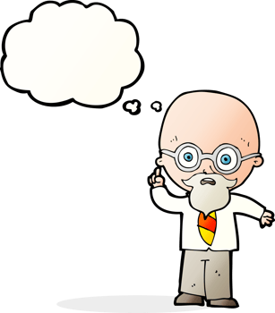 cartoon professor with thought bubble png
