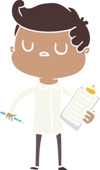 flat color style cartoon aloof man png