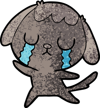 cute cartoon dog crying png