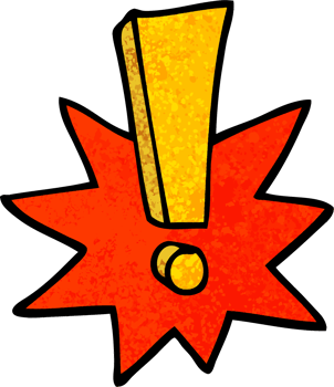 grunge textured illustration cartoon exclamation mark png