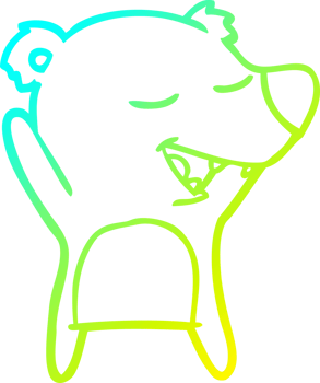 cold gradient line drawing of a cartoon bear png