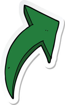 sticker of a cartoon pointing arrow png