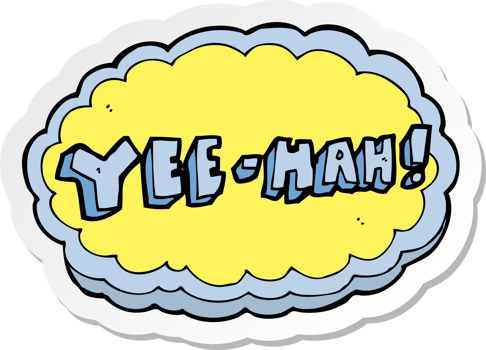 sticker of a cartoon yeehah symbol png
