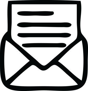 line drawing cartoon of a letter and envelope png