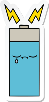 sticker of a cute cartoon battery png
