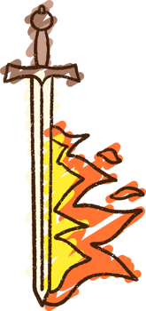 Flaming Sword Chalk Drawing png