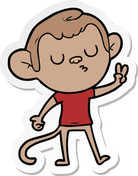 sticker of a cartoon monkey png
