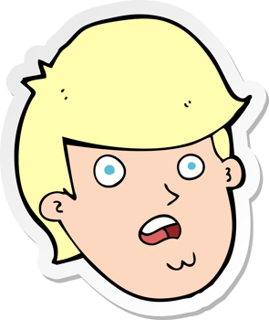 sticker of a cartoon man with big chin png