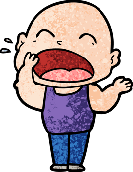 cartoon shouting bald man png
