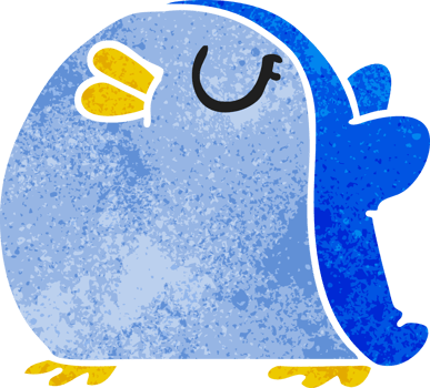 hand drawn retro cartoon cute kawaii red robin png