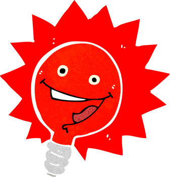 happy flashing red light bulb cartoon png