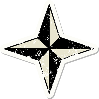 distressed sticker tattoo in traditional style of a star symbol png