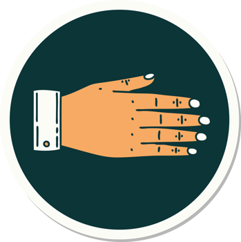 sticker of tattoo in traditional style of a hand png