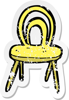 retro distressed sticker of a cartoon chair png