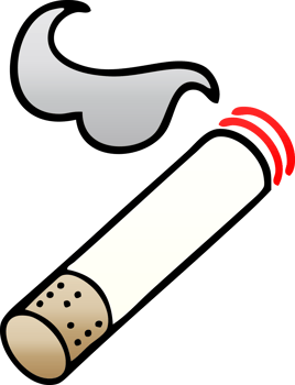 gradient shaded cartoon of a cigarette smoke png