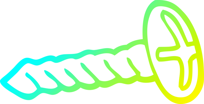 cold gradient line drawing of a brass screw png