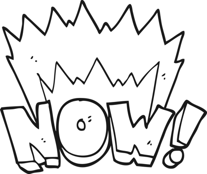hand drawn black and white cartoon now symbol png