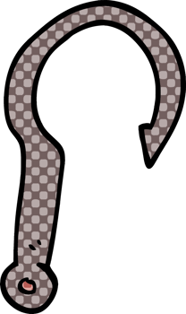 cartoon doodle fish hook png