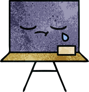 retro grunge texture cartoon of a chalkboard png