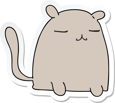sticker of a quirky hand drawn cartoon cat png