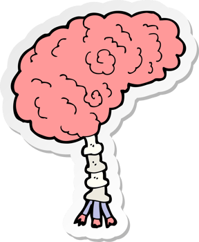 sticker of a cartoon brain png