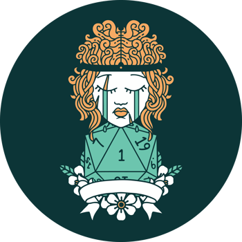 icon of crying human barbarian with natural one roll png