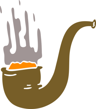 cartoon doodle smoking pipe png