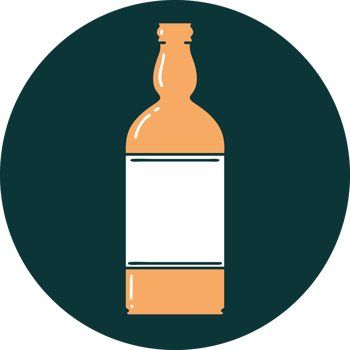 iconic tattoo style image of a bottle png