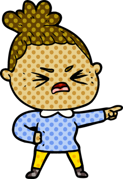 cartoon angry woman png