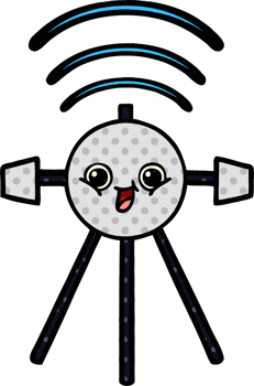 comic book style cartoon of a satellite png