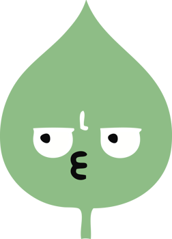 flat color retro cartoon of a expressional leaf png