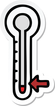 sticker of a cute cartoon cold thermometer png