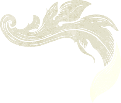 cartoon traditional hand drawn floral swirl png
