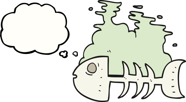 hand drawn thought bubble cartoon fish bones png