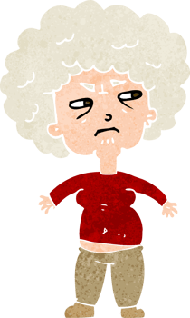 cartoon annoyed old woman png