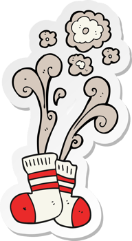 sticker of a cartoon smelly old socks png