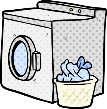 cartoon washing machine and laundry png