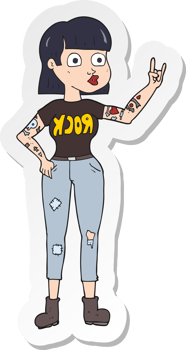 sticker of a cartoon rock girl png