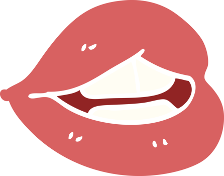 cartoon doodle pink lips png