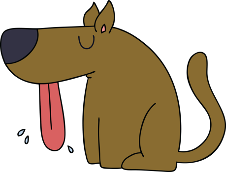 hand drawn quirky cartoon dog png