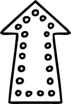 line drawing quirky cartoon arrow png