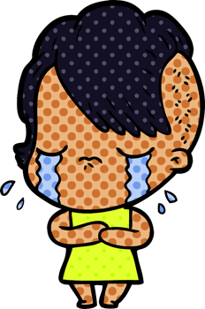 cartoon crying girl png