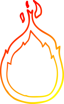 warm gradient line drawing of a cartoon flames png
