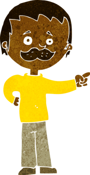 cartoon man with mustache pointing png