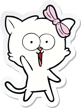 sticker of a cartoon cat png