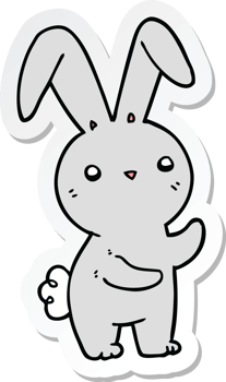 sticker of a cute cartoon rabbit png