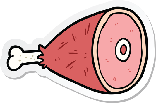 sticker of a cartoon cooked meat png