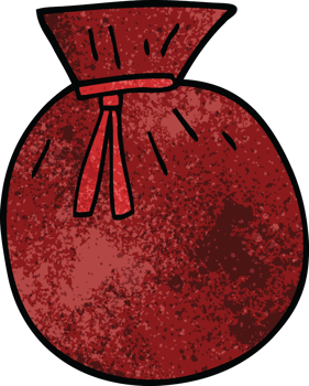 cartoon doodle santa sack png