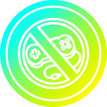 no gaming circular icon with cool gradient finish png