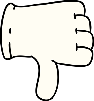 cartoon glove giving thumbs down symbol png